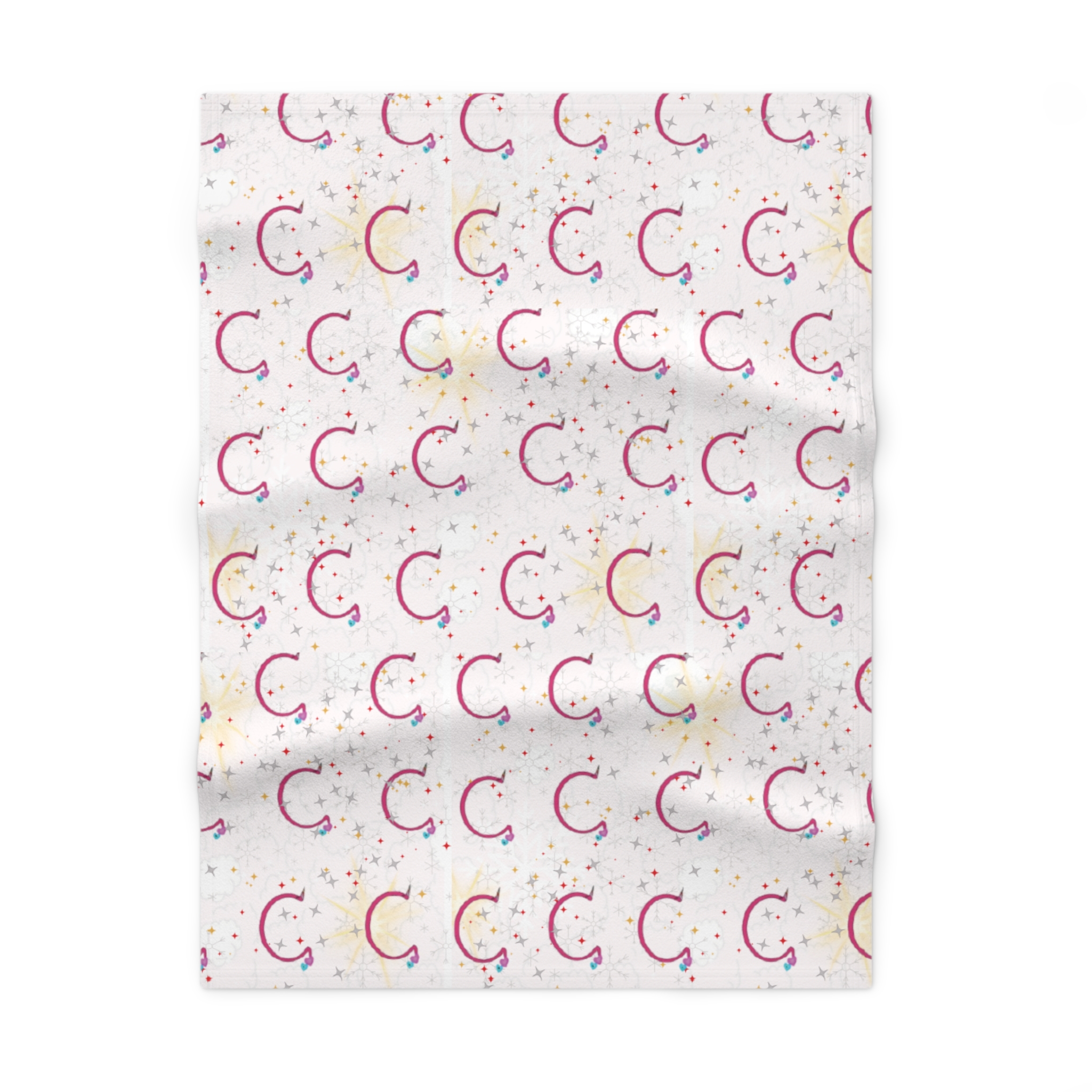 Unicorn Cloud & Stars Pattern -Soft Fleece Baby Blanket - Image 2