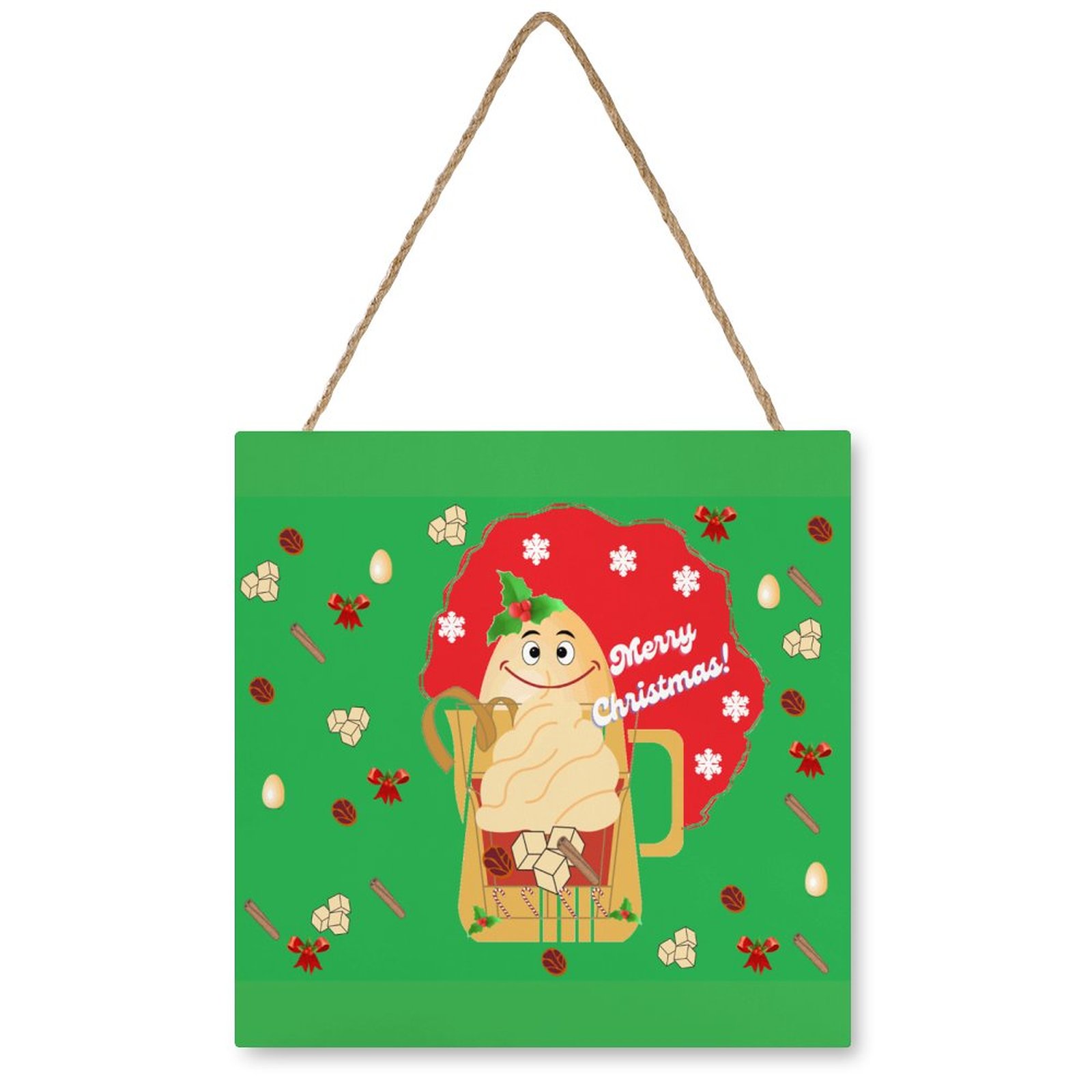 Christmas Gift Series - 08 Square Wood Wall Decor Hanging Sign-12"x12"/30x30cm - Image 2