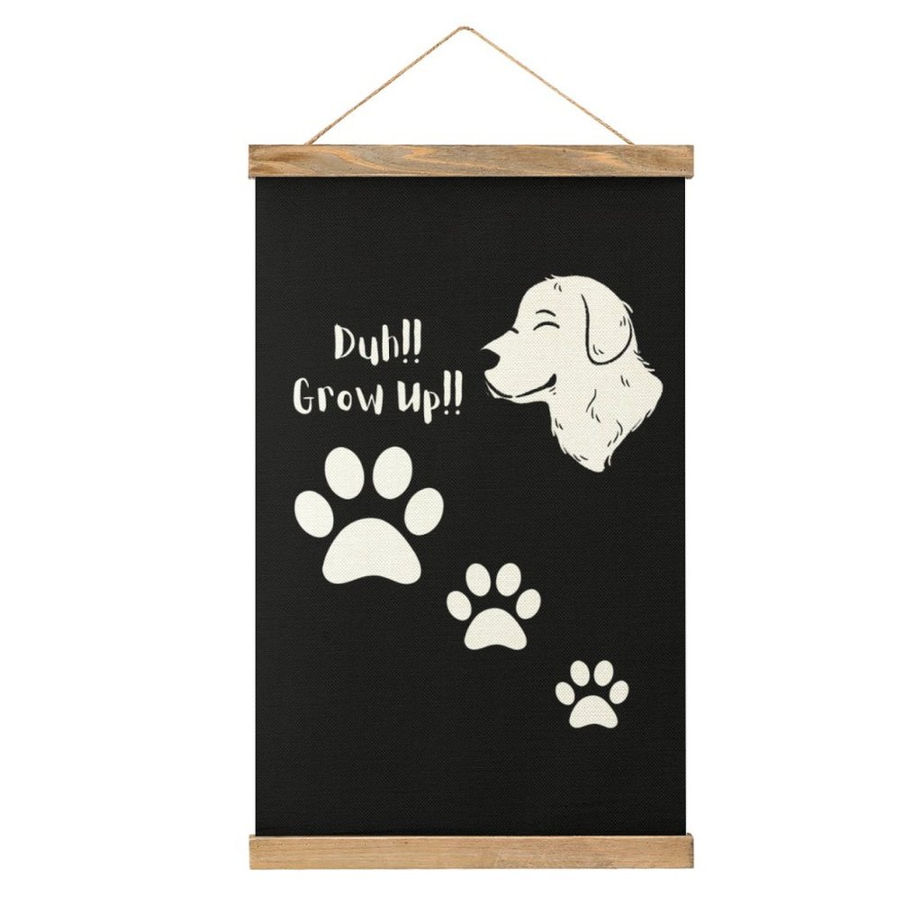 DUH GROW UP -Framed Flax Painting Wall Decor