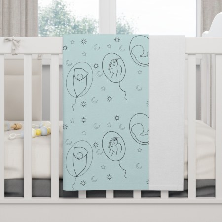 Baby Boy (0-6m Illustration Pattern) -Soft Fleece Baby Blanket