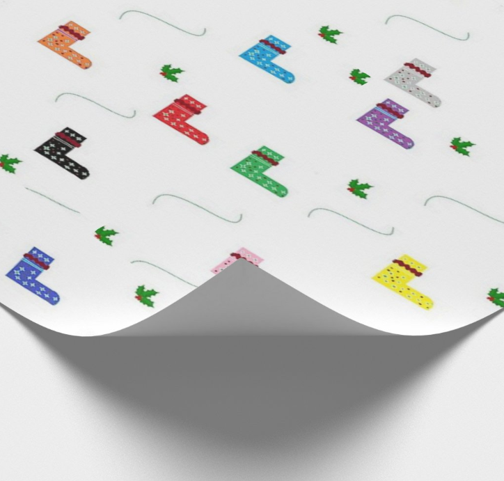 (I)Christmas Stocking Gift Wrapping Paper Roll - 08 - Image 4