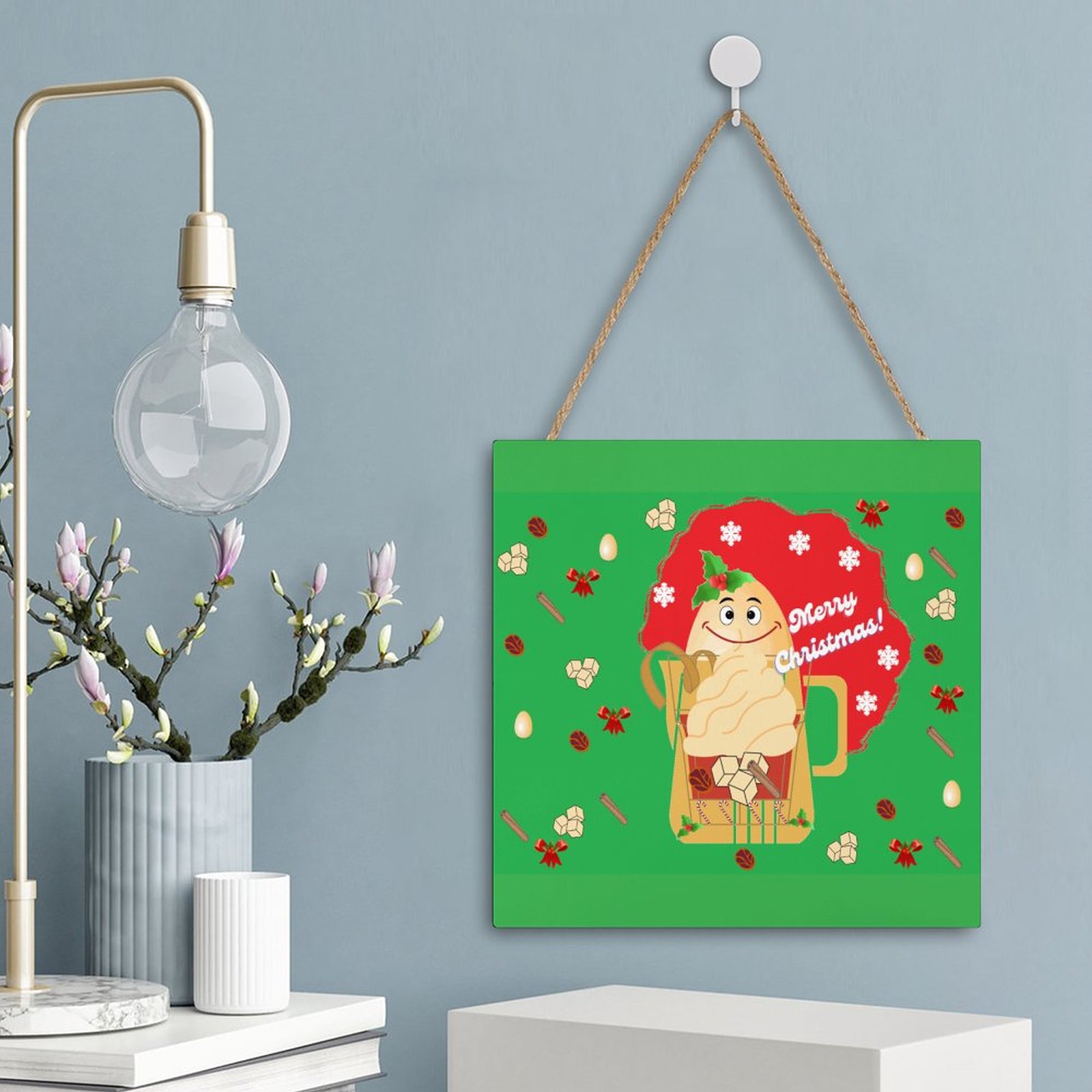 Christmas Gift Series - 08 Square Wood Wall Decor Hanging Sign-12"x12"/30x30cm - Image 6