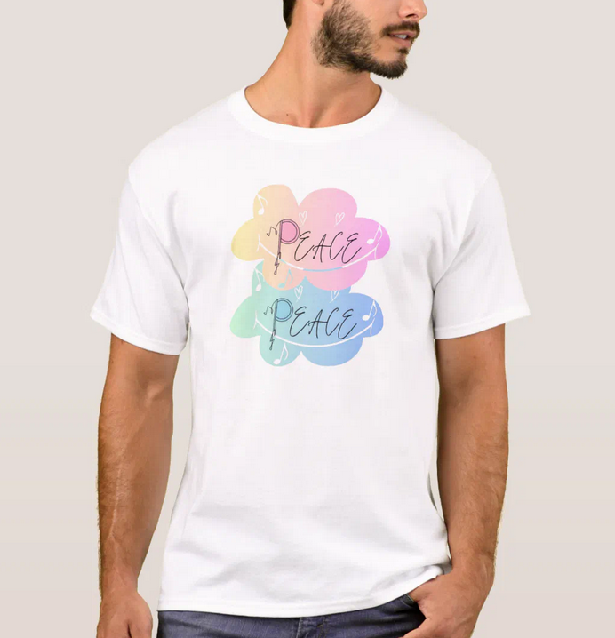 (I) Peace (music is peace theme design) Tees
