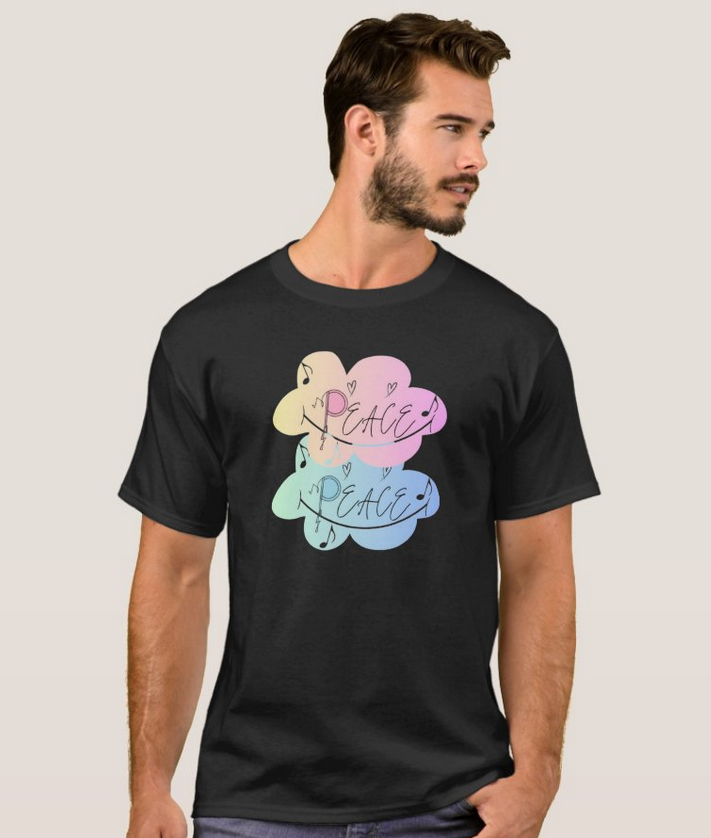 (I) Peace (music is peace theme design) Tees - Image 9