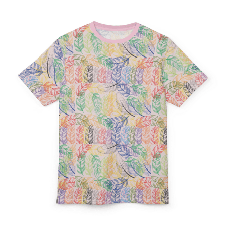 (GI) Pastel Feather All-Over Print Tees (Adults & Kids)