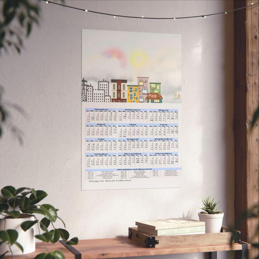 New 2027 Calendar Poster - Rainbow & Sun !